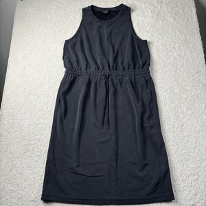 Athleta Seasoft MIDI Dress Black Soft Casual‎ XL Athletic Athleisure $115